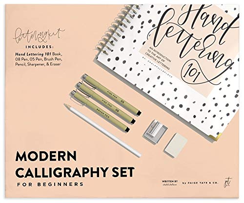 Modern Calligraphy Set for Beginners: A Creative Craft Kit for Adults featuring Hand Lettering 101 Book, Brush Pens, Calligraphy Pens, and More
