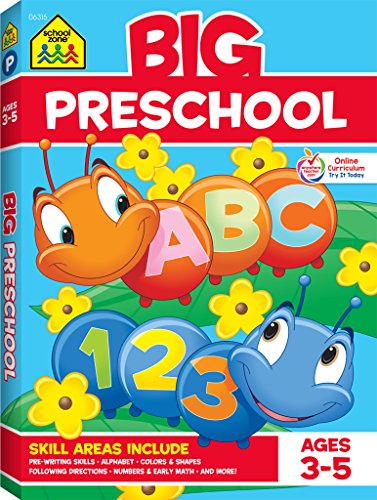 School Zone - Big Preschool Workbook - Ages 4 and Up, Colors, Shapes, Numbers 1-10, Alphabet, Pre-Writing, Pre-Reading, and Phonics (Big Get Ready Workbook)